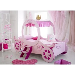 Pat Printese Royal Princess Carriage ROZ Glossy - Pat Caleasca din lemn MDF Lucios in forma de Trasura Regala