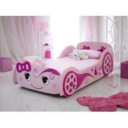 Pat Masina Roz Hello Preaty Kitty - Pat Pink Love din lemn MDF in forma de masina Deluxe High Gloss