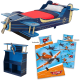 Set Airplane 3 piese - pat avion, biblioteca, etajera, lenjerie cu avioane