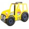 Pat pentru copii Tractor AGRO Farmer cu LED-uri din lemn MDF - Pat Galben in forma de masina cu saltea inclusa