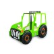 Pat AGRO pentru copii Tractor Farmer cu LED-uri din lemn MDF - Pat Verde in forma de masina cu saltea inclusa