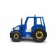 Pat AGRO pentru copii Tractor Farmer cu LED-uri din lemn MDF - Pat Albastru in forma de masina cu saltea inclusa