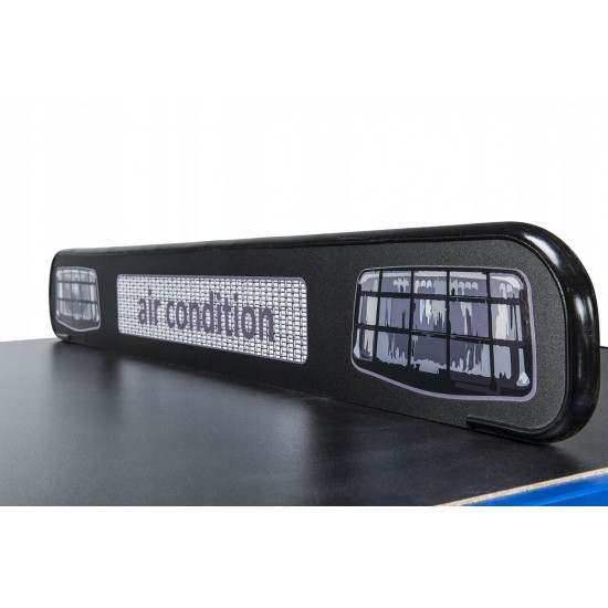 Pat AGRO pentru copii Tractor Farmer cu LED-uri din lemn MDF - Pat Albastru in forma de masina cu saltea inclusa