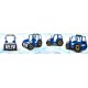 Pat AGRO pentru copii Tractor Farmer cu LED-uri din lemn MDF - Pat Albastru in forma de masina cu saltea inclusa