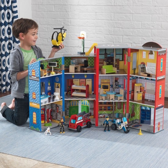 Centru de activitati multifunctional Eroii zilelor noastre - Set de joaca copii  Everyday Heroes KidKraft