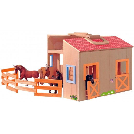 Grajd din lemn pentru cai - Staul pentru animale- tip servieta cu maner