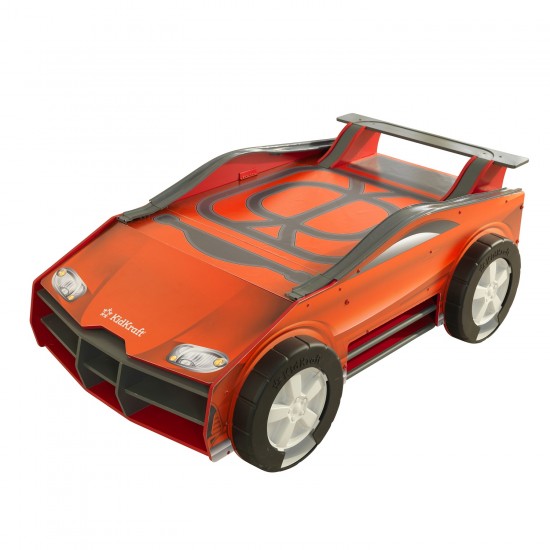 Masuta de joaca in forma de Masina - Speed N Play Kidkraft- Masa din lemn cu piste trasee auto si spatiu de stocare