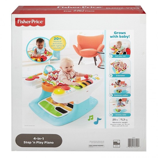 Centru activitati Fisher-Price 4 in 1-  Step Piano Play cu salteluta OnlyToys