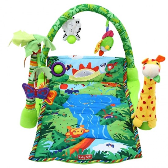 Centru de joaca 3 in 1 Salteluta Rain Forest Zoo - Musical Baby Activity play gym