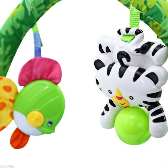 Centru de joaca 3 in 1 Salteluta Rain Forest Zoo - Musical Baby Activity play gym