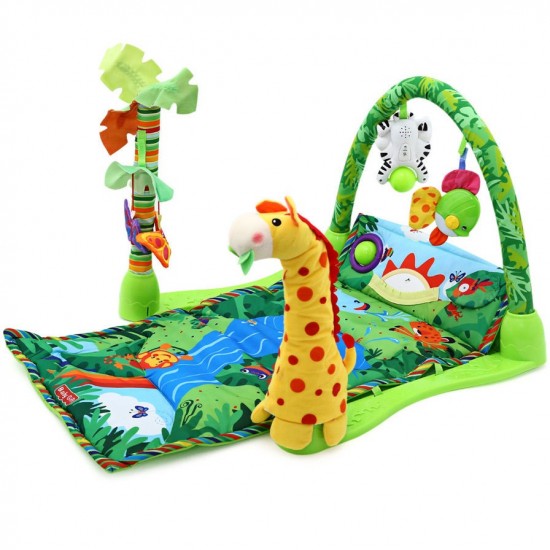 Centru de joaca 3 in 1 Salteluta Rain Forest Zoo - Musical Baby Activity play gym