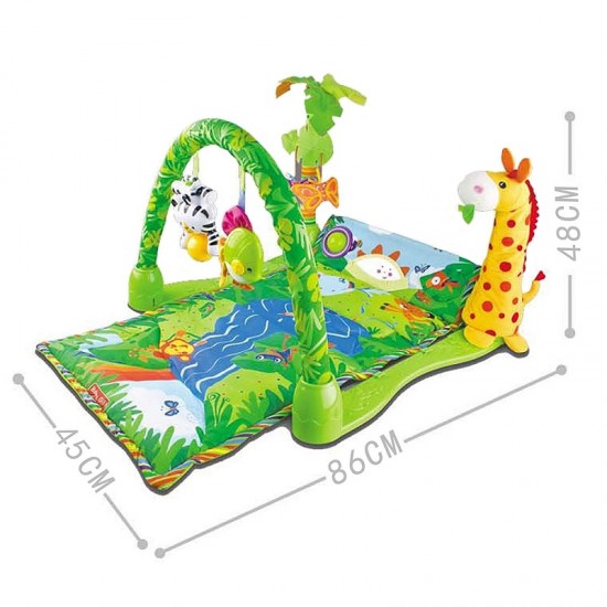 Centru de joaca 3 in 1 Salteluta Rain Forest Zoo - Musical Baby Activity play gym
