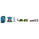 Set Trenulet electric cu baterie si pista auto din lemn Circuit Orasel  cu Spalatorie si Benzinarie
