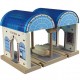 Gara Principala Mare din lemn Stop & Go Blue Maxim Rail Road Central Station