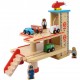 Garaj Statie de Tren cu trei nivele lift pentru masinute si trenulete din lemn Maxim Rail Road Garage Train Station