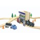 Statie de Marfa - Tunel - Pod cu 2 trasee - Set din lemn Maxim Enterprise Rail Road 