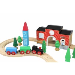 Statie de tren TUNEL din lemn Maxim Rail Road Train Station