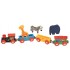 Trenulet din lemn ZOO cu girafa zebra si elefant Maxim-50821 Rail Road