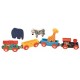 Trenulet din lemn ZOO cu girafa zebra si elefant Maxim-50821 Rail Road