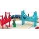 Set trenulete cu pista si circuit  autostrada din lemn si sine Rail Road Acooltoy -100 piese