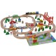 Set Trenulet Wooden Train 100 piese