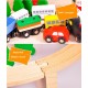 Set Trenulet Wooden Train 100 piese