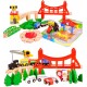 Set Trenulet Wooden Train 100 piese