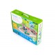 Set trenulet cu baterie Circuit Railway Green Police Station, din lemn cu 80 de piese