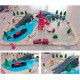 Set trenulet din lemn Port Cargo Express  Rail Train - 80 piese