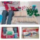 Set trenulet din lemn Port Cargo Express  Rail Train - 80 piese