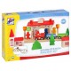 Set Trenulete cu Statie cu Vocala cu Sunete - Sound Station Raiway Set din lemn cu 43 piese sine si accesorii