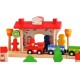 Set Trenulete cu Statie cu Vocala cu Sunete - Sound Station Raiway Set din lemn cu 43 piese sine si accesorii