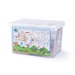 Set Trenulete Electrice cu Baterie Set complet Maxi de extindere cu sine si accesorii pentru trenulete din lemn- 176 piese