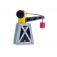 Set Trenulet din lemn Roller Coaster cu macara tunel si 130 de piese