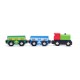 Set Trenulet din lemn Roller Coaster cu macara tunel si 130 de piese