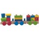 Trenulet din lemn cu cuburi colorate de tras- My First Train Woddy