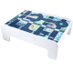 Set trenulet din lemn joaca Big City Rail cu masuta alba 
