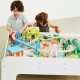 Set trenulet din lemn joaca Big City Rail cu masuta alba 