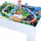 Set trenulet din lemn joaca Big City Rail cu masuta alba 