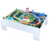 Set trenulet din lemn joaca Big City Rail cu masuta alba 