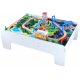 Set trenulet din lemn joaca Big City Rail cu masuta alba 