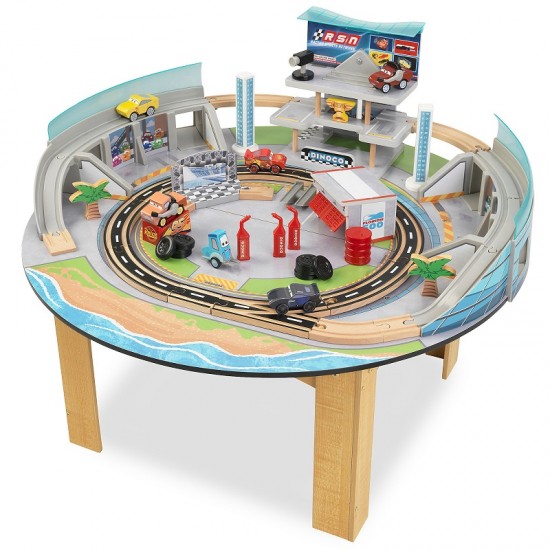 Pista de viteza pentru curse Cars 3 cu masuta - Disney Pixar Florida Speedway KidKraft - 55 piese