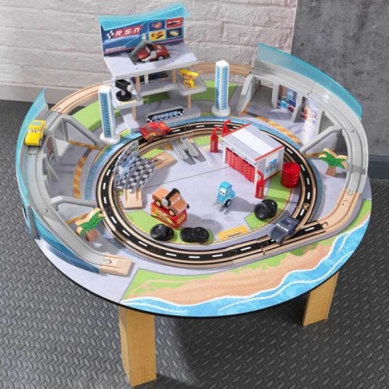 Pista de viteza pentru curse Cars 3 cu masuta - Disney Pixar Florida Speedway KidKraft - 55 piese
