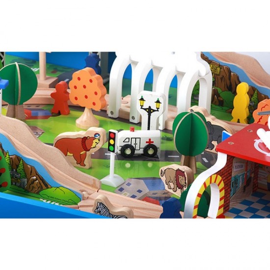 Set trenulet cu masuta si accesorii - Build City - OnlyToys