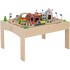 Set Trenulet din lemn Tara Natur - Green Country Wooden Train cu masuta de joaca 