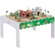 Set Trenulet din lemn Tara Verde - Green Country Wooden Train cu masuta de joaca 