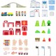 Set Trenulet din lemn Tara Verde - Green Country Wooden Train cu masuta de joaca 