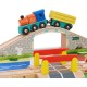 Set Trenulet din lemn Tara Verde - Green Country Wooden Train cu masuta de joaca 
