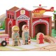 Set Trenulet din lemn Tara Verde - Green Country Wooden Train cu masuta de joaca 