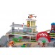 Set trenulete cu baterie cu sunete si lumini garaj masinute si trenulete cu 3 nivele Heliport Station